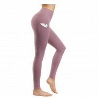 Tummy Control 4 Way Stretch Yoga Pants High Waist Double Brushed Leggings With Pocket