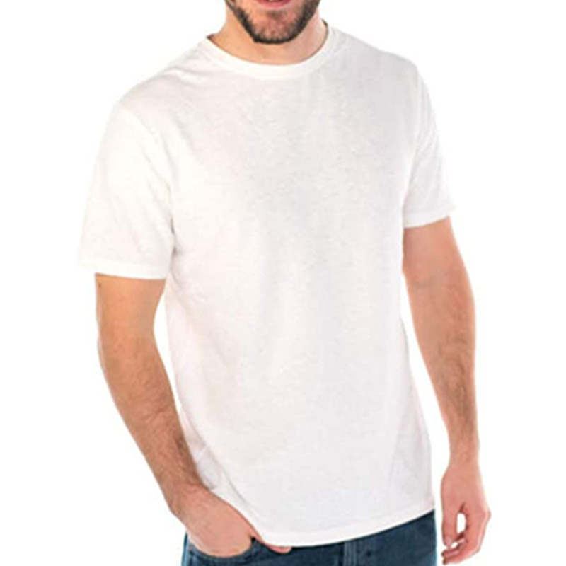 Mens Black White Hemp Organic Cotton Classic Basic T-shirts Breathable Lightweight Eco Friendly Short Sleeve Tee